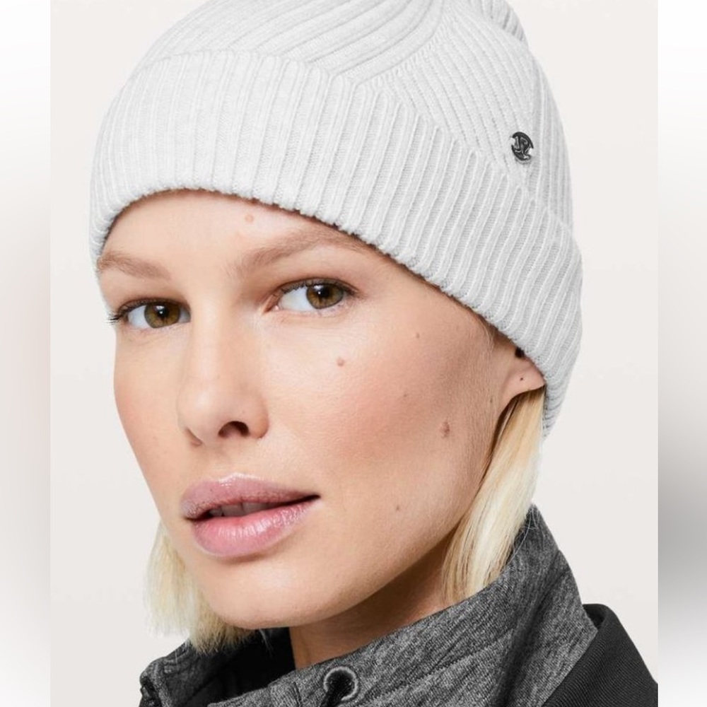Lululemon Twist of Cozy Knit Beanie in Heather Grey. Sold out online.